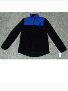 FILA Sport Fleece Jacket Womens S Black Purple Zip Front Moisture Wicking Sherpa